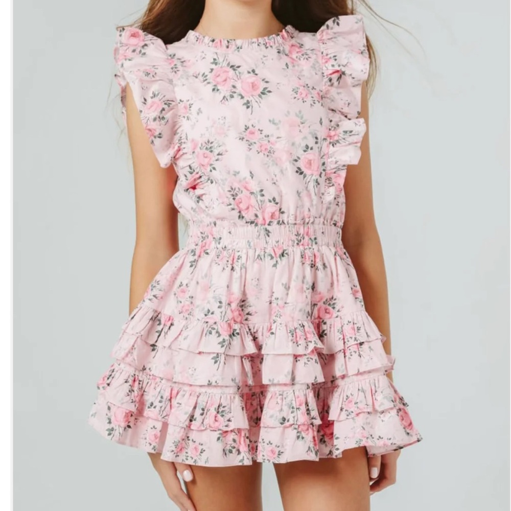 Summer Loving Kids Gustavia Floral Ruffle Pink Dress